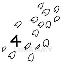 4月の桜吹雪（白黒）