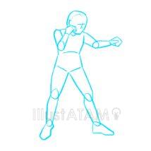 6頭身キャラのアタリ用かっこいいポーズ