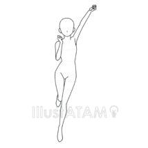 6頭身キャラのアタリ用かわいいポーズ