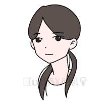 おさげのツインテールの女性