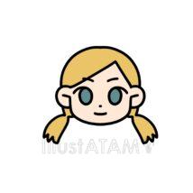 おさげの髪型（金髪）