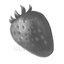 おしゃれないちご（厚塗り・白黒）