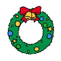おしゃれなかわいいクリスマスリース,アイコン,かわいい,クリスマス,リース,リボンのイラスト素材
