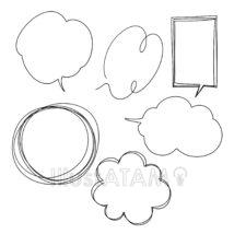 おしゃれなかわいい吹き出し（モノクロ）