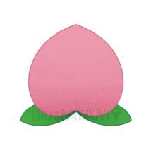 おしゃれなかわいい桃,おしゃれ,かわいい,果物,桃のイラスト素材