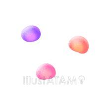 おしゃれなカラフルなグミ（紫色・オレンジ色・ピンク色）