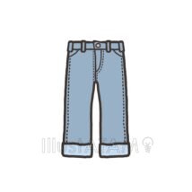 おしゃれなジーンズ（淡色）,おしゃれ,ジーンズ,ズボン,服のイラスト素材