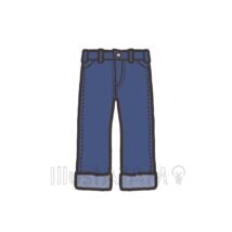おしゃれなジーンズ（濃色）,ジーンズ,ズボン,服のイラスト素材