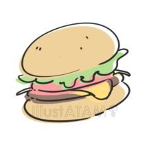 おしゃれなハンバーガー,おしゃれ,ハンバーガー,ランチ,料理,食べ物のイラスト素材