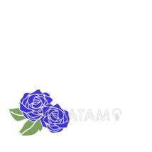 おしゃれなバラのフレーム（青色）