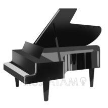 おしゃれなリアルなグランドピアノ（白黒）