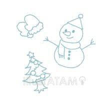 おしゃれな冬（雪だるま・ツリー・手袋）