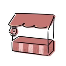 おしゃれな屋台,イベント,おしゃれ,お祭り,ストライプ,テント,レトロ,屋台のイラスト素材