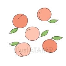 おしゃれな桃,おしゃれ,果物,桃のイラスト素材