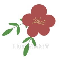 おしゃれな梅の花,お正月,和風,春の花,梅の花,植物,花のイラスト素材