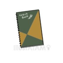おしゃれスケッチブック,アート,お絵かき,スケッチブック,ノート,文房具のイラスト素材