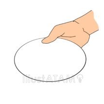 お皿を持つ