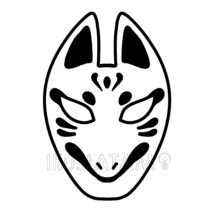 お面（狐・白黒）,お祭り,お面,キツネ,モノクロ,和風,白黒のイラスト素材