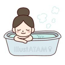 お風呂でくつろぐ女性,お風呂,くつろぐ,女性のイラスト素材