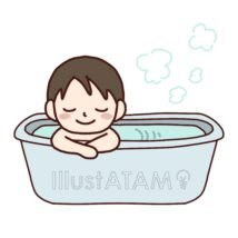 お風呂でくつろぐ男性,お風呂,くつろぐ,男性のイラスト素材