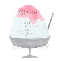 かき氷のメニュー,かき氷,スイーツ,メニュー,夏,水彩風,涼しいのイラスト素材