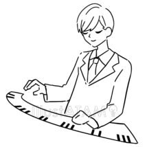 かっこいいピアニスト,イケメン,コンサート,スーツ,ピアニスト,ピアノ,ライブ,人物,男性,音楽のイラスト素材