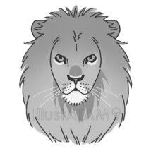 かっこいいリアルなライオン（白黒）