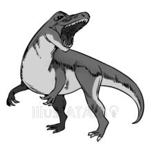 かっこいい恐竜（ティラノサウルス・白黒）