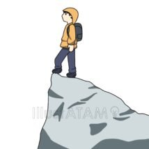 かっこいい登山,リュック,人物,山,横顔,男性,登山のイラスト素材