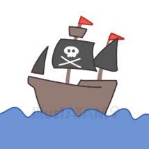 かっこいい簡単な海賊船