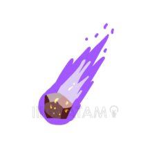 かっこいい隕石（紫色の炎）