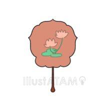 かわいいうちわ（赤色）