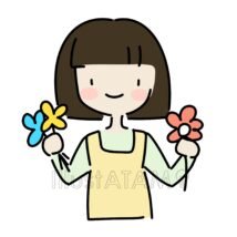 かわいいお花屋さん,エプロン,店員,植物,笑顔,花,花屋のイラスト素材