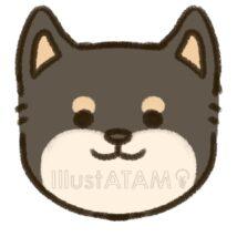 かわいいゆるい柴犬（顔・黒色）