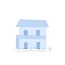 かわいいアパート（青色）