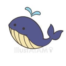 かわいいクジラ（青色）