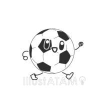 かわいいサッカーボールのキャラクター