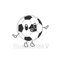 かわいいサッカーボールのキャラクター