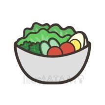 かわいいサラダ,かわいい,サラダ,料理,野菜のイラスト素材