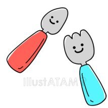 かわいいスプーンとフォーク