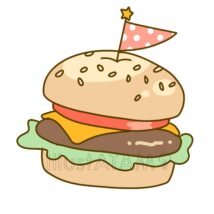 かわいいハンバーガー,お子様ランチ,かわいい,ハンバーガー,ランチ,旗のイラスト素材