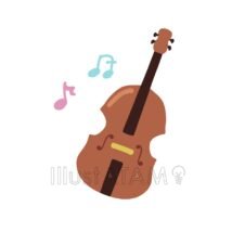 かわいいバイオリン,かわいい,バイオリン,楽器のイラスト素材
