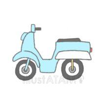 かわいいバイク（青色）