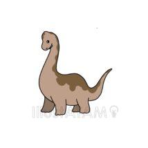 かわいいブラキオサウルス（茶色）