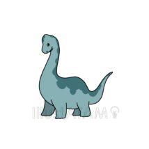 かわいいブラキオサウルス（青色）