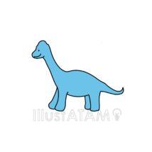 かわいいブラキオサウルス（青色）