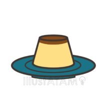 かわいいプリン（お皿）,おやつ,お菓子,スイーツ,デザート,プリンのイラスト素材