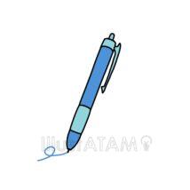 かわいいボールペン（青色）