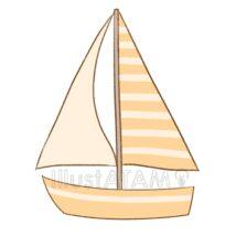 かわいいヨット（オレンジ色）