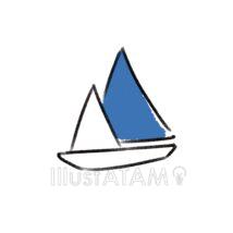 かわいいヨット（青色）